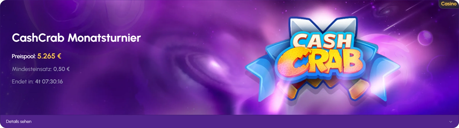 CashCrab Monatsturnier bei NovaJackpot Casino