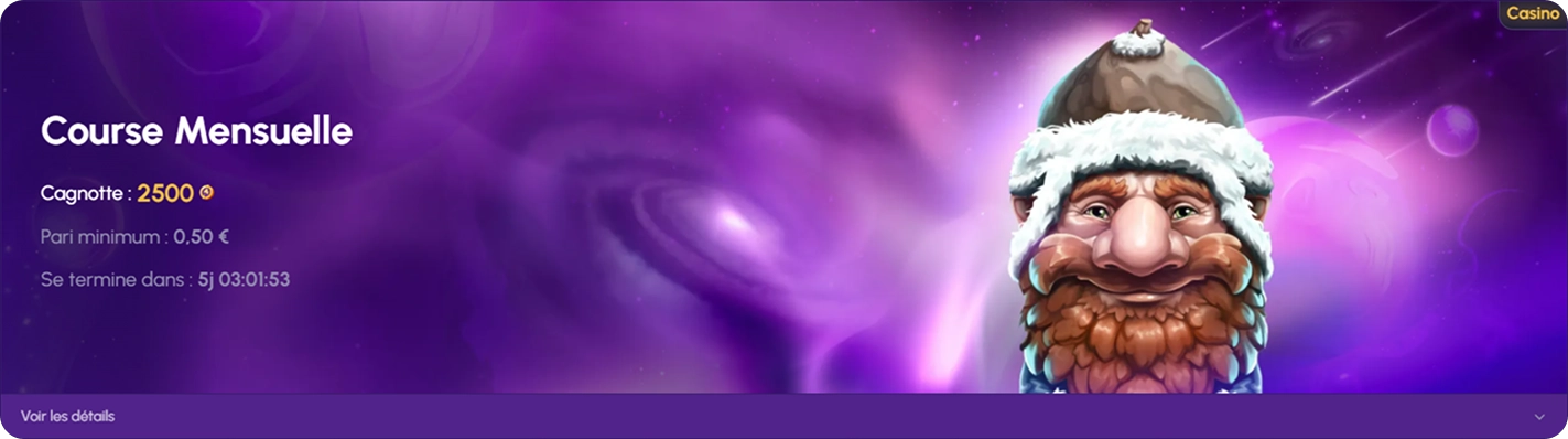 tournoi mensuel de promotions sur NovaJackpot Casino