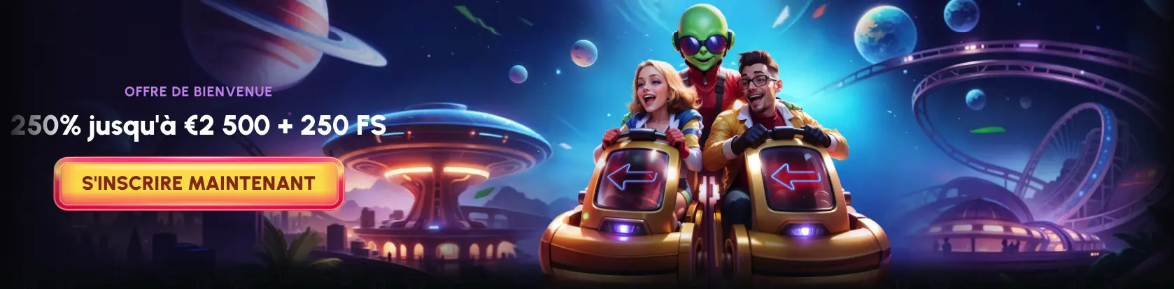 Casino Novajackpot - bonus de bienvenue 250% jusqu'à €2500 + 250 free spins avec alien et joueurs